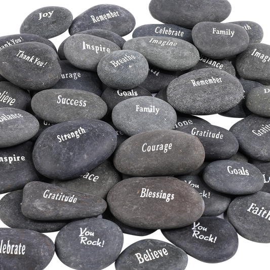 Inspirational Black Stones - Assorted - Frontier Wholesale Outlet