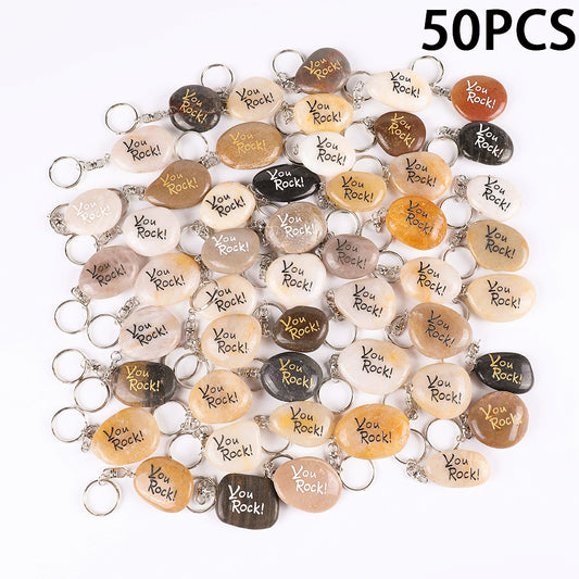 Inspirational Stone Key Chains - You Rock - Frontier Wholesale Outlet