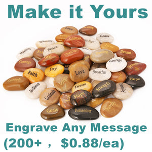(Quantity 200+，$0.88/ea) Customized Engrave Personalized Assorted Bulk Stones