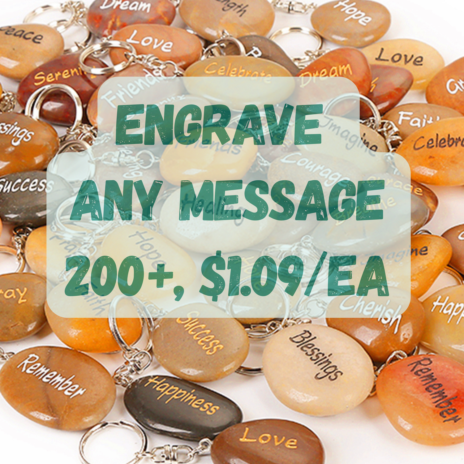 (Quantity 200+，$1.09/ea) Customized Engrave Personalized Assorted Bulk Keychains - Frontier Wholesale Outlet