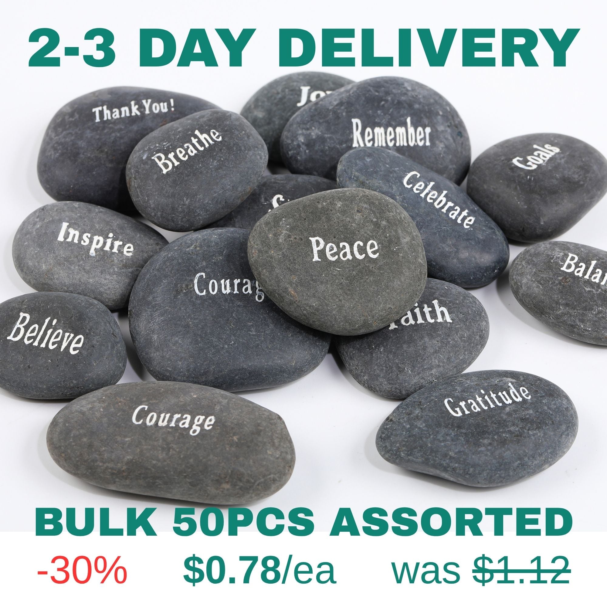 Inspirational Black Stones - Assorted