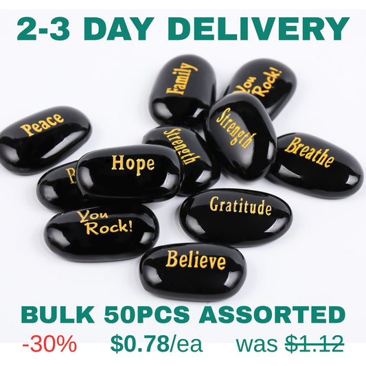 Inspirational Glass Stones - Assorted - Frontier Wholesale Outlet