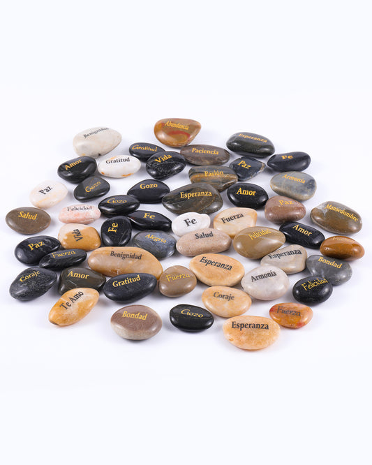 Spanish Engraved Inspirational Stones - Assorted - Frontier Wholesale Outlet