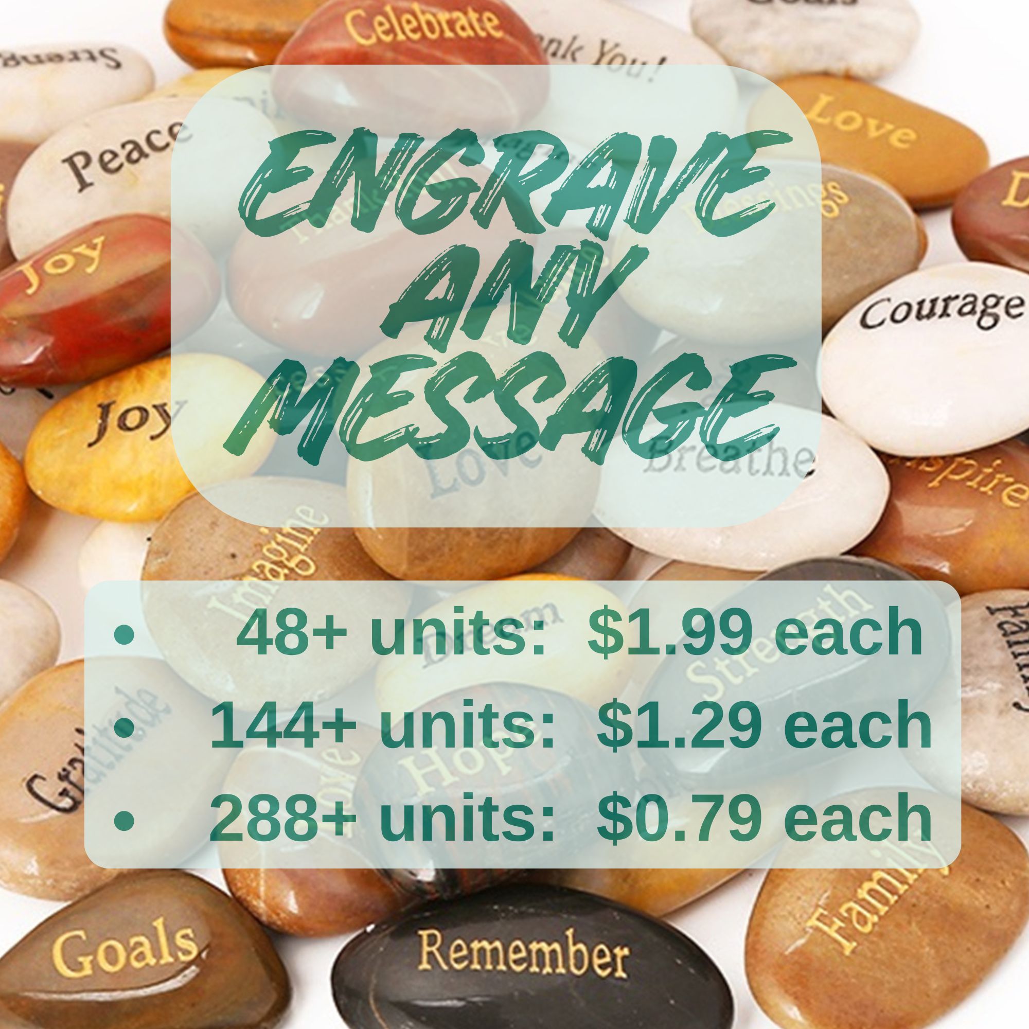 Customized Engrave Personalized Assorted Bulk Stones