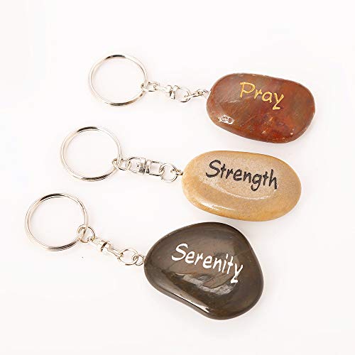 Inspirational Stone Key Chains - Assorted